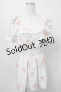 LIZ LISA / ローズブーケ柄トップス  サックス S-25-08-14-049-LO-TO-HR-ZS