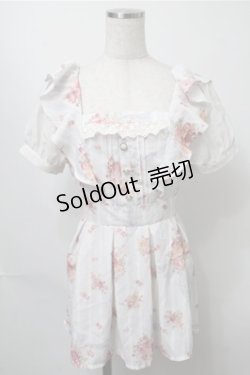 画像1: LIZ LISA / ローズブーケ柄トップス  サックス S-25-08-14-049-LO-TO-HR-ZS