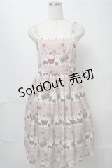 axes femme kawaii / お菓子柄ジャンパースカート  ピンク S-25-08-14-056-AX-OP-AS-ZS