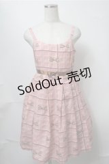 Emily Temple cute / 板チョコキャミソールワンピース  ピンク S-25-08-14-057-ET-OP-AS-ZS
