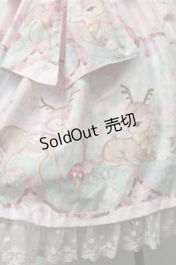 画像3: To Alice / バンビプリントジャンパースカート  ピンク S-25-08-14-058-LO-OP-HR-ZS