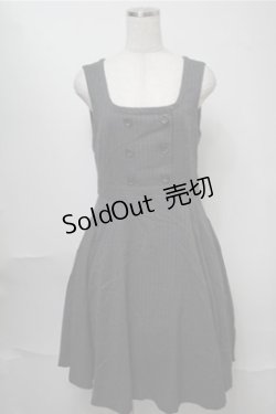 画像1: Jane Marple / ピンストライプジャンパースカート  グレー S-25-08-14-062-JM-OP-AS-ZS