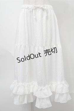 画像1: axes femme kawaii / ミディフリルペチスカート  白 S-25-08-14-065-AX-SK-HR-ZS