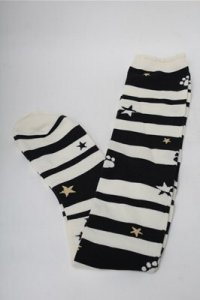 BABY,THE STARS SHINE BRIGHT / りんちゃんの黒猫オーバーニーソックス  黒ｘキナリ S-25-08-14-002-BA-BL-HR-ZS