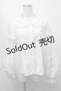 To Alice / 袖ハートレースブラウス  キナリ S-25-08-14-016-LO-BL-HR-ZS