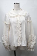 To Alice / 袖ハートレースブラウス  キナリ S-25-08-14-016-LO-BL-HR-ZS