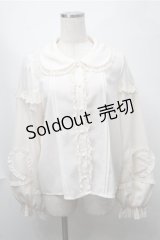 To Alice / 袖ハートレースブラウス  キナリ S-25-08-14-016-LO-BL-HR-ZS