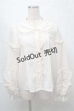 画像1: To Alice / 袖ハートレースブラウス  キナリ S-25-08-14-016-LO-BL-HR-ZS