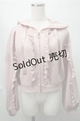 axes femme / フリルデザインジップパーカー  ピンク S-25-08-14-017-AX-TO-HR-ZS