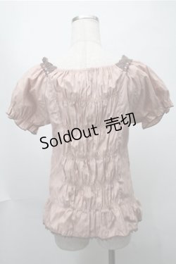 画像2: axes femme / 半袖パフスリーブブラウス  ピンク S-25-08-14-018-AX-BL-AS-ZS