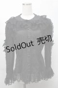 metamorphose / ラッセルレースブラウス（袖レース） L 黒 S-25-08-14-021-ME-BL-HR-ZS