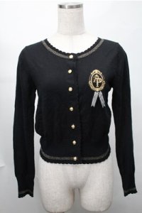 Angelic Pretty / ブリジットエンブレムワッペンカーディガン  黒 S-25-08-14-022-AP-TO-HR-ZS