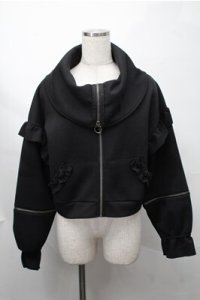 axes femme / ハイネックZIPパーカー  黒 S-25-08-14-025-AX-TO-HR-ZS