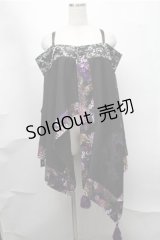 Qutie Frash / オフショル着物ボレロ  黒ｘ紫 S-25-08-14-026-QU-TO-HR-ZS