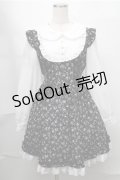 Amavel / Flower Gardenミドルワンピース  黒ｘ白 S-25-08-14-027-CA-OP-HR-ZS