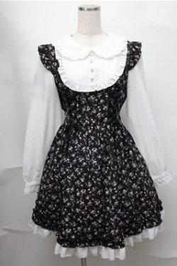 画像1: Amavel / Flower Gardenミドルワンピース  黒ｘ白 S-25-08-14-027-CA-OP-HR-ZS