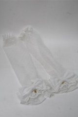 Angelic Pretty / ハートチュールPrincessアームウォーマー  白 S-25-08-14-004-AP-ZA-HR-ZS