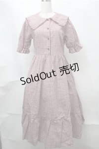 m petit by misako / AM*ギンガムCHKワンピース  赤ｘ白 S-25-08-14-031-LO-OP-HR-ZS