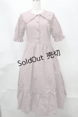 画像1: m petit by misako / AM*ギンガムCHKワンピース  赤ｘ白 S-25-08-14-031-LO-OP-HR-ZS