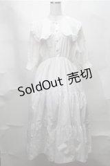 DearMyLoveWhip / ビッグ襟セーラーティアードロングワンピース  白 S-25-08-14-033-LO-OP-HR-ZS