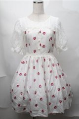 mille fille closet / ストロベリーワンピース  白 S-25-08-14-034-LO-OP-AS-ZS