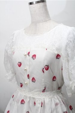 画像3: mille fille closet / ストロベリーワンピース  白 S-25-08-14-034-LO-OP-AS-ZS
