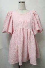 Candy Stripper / ボリュームスリーブトップス  ピンク S-25-08-14-038-PU-TO-AS-ZS