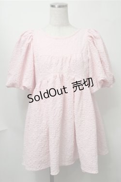 画像1: Candy Stripper / ボリュームスリーブトップス  ピンク S-25-08-14-038-PU-TO-AS-ZS