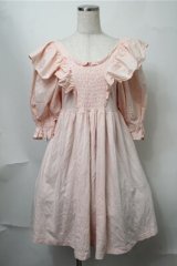 Candy Stripper / ボリュームスリーブトップス  ピンクベージュ S-25-08-14-040-PU-TO-AS-ZS