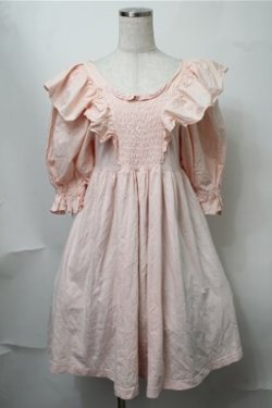 画像1: Candy Stripper / ボリュームスリーブトップス  ピンクベージュ S-25-08-14-040-PU-TO-AS-ZS