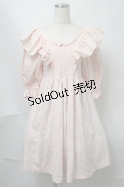 画像1: Candy Stripper / ボリュームスリーブトップス  ピンクベージュ S-25-08-14-040-PU-TO-AS-ZS