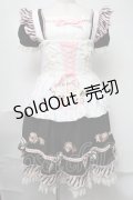 Angel's Heart / ショコラティエメイドエプロンワンピース  黒ｘピンク S-25-08-15-050-EL-OP-AS-ZS