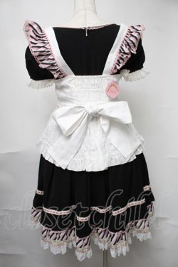 画像2: Angel's Heart / ショコラティエメイドエプロンワンピース  黒ｘピンク S-25-08-15-050-EL-OP-AS-ZS