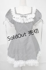 中国ロリータ / ストライプワンピース  グレー S-25-08-15-051-LO-OP-AS-ZS