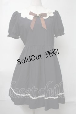 画像1: Amavel / スカラップワンピース  紺 S-25-08-15-052-CA-OP-AS-ZS