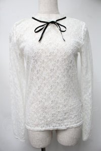Ank Rouge / TOP総レーストップス  白 S-25-08-15-026-CA-TO-HR-ZS