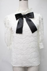 Ank Rouge / TOP総レーストップス  白 S-25-08-15-027-CA-TO-HR-ZS
