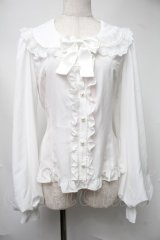 metamorphose / Creamyフリル丸襟ブラウス  白 S-25-08-15-029-ME-BL-AS-ZS
