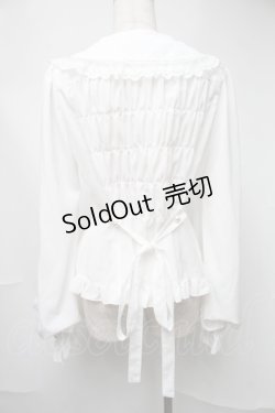 画像2: metamorphose / Creamyフリル丸襟ブラウス  白 S-25-08-15-029-ME-BL-AS-ZS