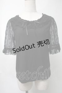 axes femme / 【タグ付き】20thレース使いトップス  黒 S-25-08-15-034-AX-TO-AS-ZS