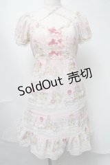 Emily Temple cute / 香水瓶パフスリーブワンピース  ピンク S-25-08-15-038-ET-OP-AS-ZS