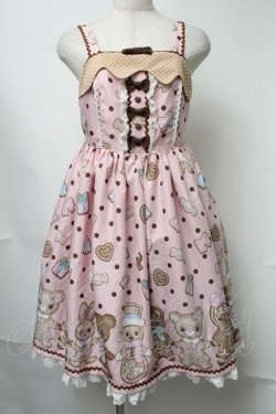 画像1: Angelic Pretty / なかよしジンジャークッキージャンパースカート  ピンク S-25-08-15-039-AP-OP-AS-ZS