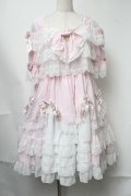 BABY,THE STARS SHINE BRIGHT / レースを纏うTwinkle Baby Ribbonワンピース  ピンク S-25-08-15-040-BA-OP-AS-ZS