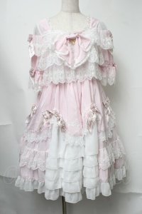 BABY,THE STARS SHINE BRIGHT / レースを纏うTwinkle Baby Ribbonワンピース  ピンク S-25-08-15-040-BA-OP-AS-ZS