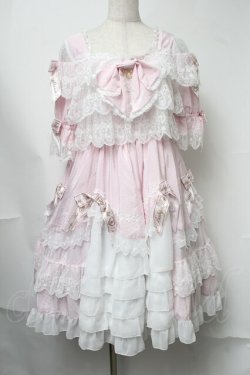 画像1: BABY,THE STARS SHINE BRIGHT / レースを纏うTwinkle Baby Ribbonワンピース  ピンク S-25-08-15-040-BA-OP-AS-ZS