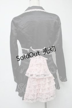 画像2: Deary / サテンレースセットアップ  黒ｘピンク S-25-08-16-045-LO-OP-HR-ZS