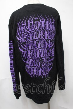 画像2: KRY CLOTHING / プリントロンT  黒ｘ紫 S-25-08-16-048-EL-TO-HR-ZS