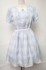 LODISPOTTO / シフォンチェックワンピース  サックス S-25-08-16-053-LO-OP-HR-ZS