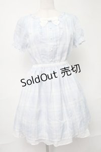 LODISPOTTO / シフォンチェックワンピース  サックス S-25-08-16-053-LO-OP-HR-ZS