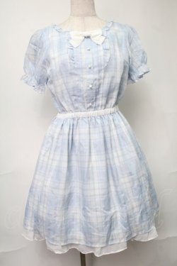 画像1: LODISPOTTO / シフォンチェックワンピース  サックス S-25-08-16-053-LO-OP-HR-ZS